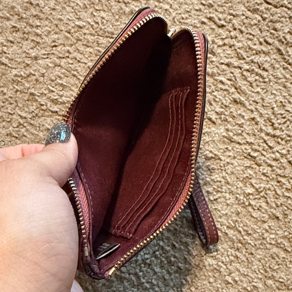 Coach Pink Leather Wristlet - Picture 3 of 7